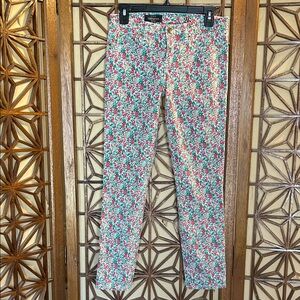 J. Crew Toothpick Floral Jeans size 26 ankle pants